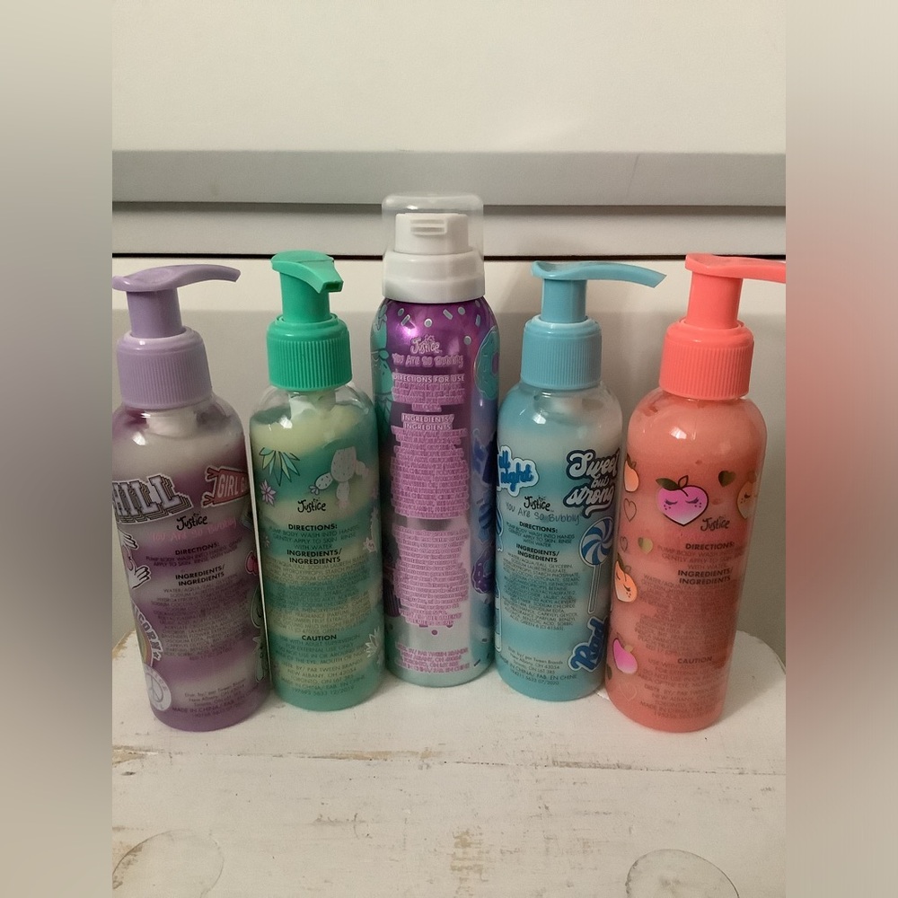 Justice Just Shine LOT X5 Discontinued Foam/Pump Body Wash Y2K Rare Peach Berry